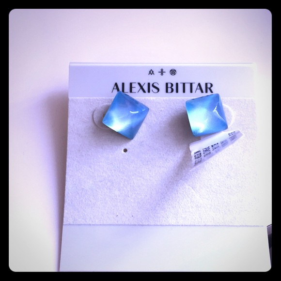 Alexis Bittar Jewelry - Alexis Bittar blue opal pyramid studs. NWT